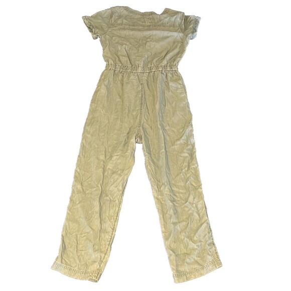 Abercrombie Fitch Womens V Neck Blue Chambray Pocket Jumpsuit Relaxed Pockets L - Picture 8 of 9